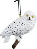 Kurt S. Adler kunststof kerstbal Harry Potter Hedwig 9cm wit - afbeelding 1