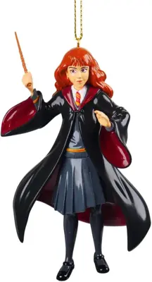 Kurt S. Adler kunststof kerstbal Harry Potter Hermelien Griffel 12cm grijs - afbeelding 1