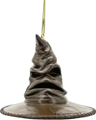 Kurt S. Adler kunststof kerstbal Harry Potter Sorteerhoed 7cm bruin - afbeelding 1