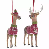 Kurt S. Adler kunststof kerstbal hert 13cm multi  - afbeelding 1