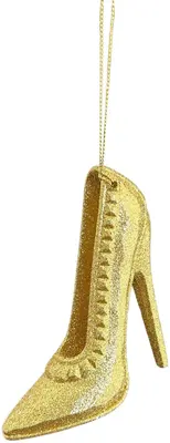 Kurt S. Adler kunststof kerstbal hoge hak 9.5cm goud - afbeelding 1