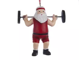 Kurt S. Adler kunststof kerstbal kerstman met gewicht 10cm rood, wit  kopen?