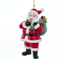 Kurt S. Adler kunststof kerstbal kerstman met muis 11cm multi  kopen?