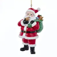 Kurt S. Adler kunststof kerstbal kerstman met muis 11cm multi - afbeelding 1