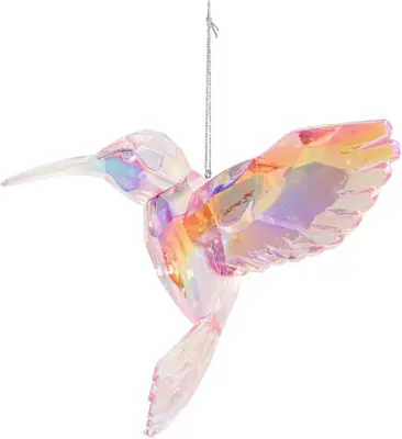 Kurt S. Adler kunststof kerstbal kolibrie 11cm roze - afbeelding 1