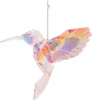 Kurt S. Adler kunststof kerstbal kolibrie 11cm roze - afbeelding 1