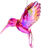 Kurt S. Adler kunststof kerstbal kolibrie 9cm roze - afbeelding 1
