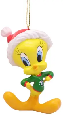 Kurt S. Adler kunststof kerstbal Looney Tunes Tweety 9cm geel - afbeelding 1