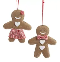 Kurt S. Adler kunststof kerstbal peperkoek figuur 10cm bruin  - afbeelding 1
