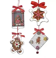 Kurt S. Adler kunststof kerstbal peperkoek figuur 10cm multi  - afbeelding 1