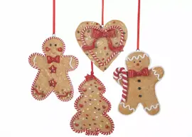 Kurt S. Adler kunststof kerstbal peperkoek figuur 9cm bruin  - afbeelding 1