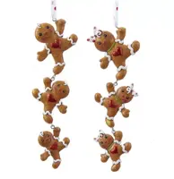 Kurt S. Adler kunststof kerstbal peperkoek slinger 15cm bruin  - afbeelding 1