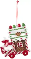 Kurt S. Adler kunststof kerstbal peperkoek trein 10cm multi  - afbeelding 2