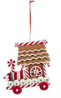 Kurt S. Adler kunststof kerstbal peperkoek trein 10cm multi  - afbeelding 4