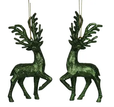Kurt S. Adler kunststof kerstbal rendier 14cm roze  - afbeelding 7