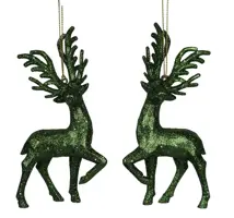 Kurt S. Adler kunststof kerstbal rendier 14cm roze  - afbeelding 7