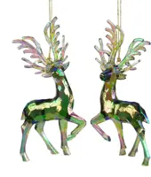 Kurt S. Adler kunststof kerstbal rendier 14cm roze  - afbeelding 10