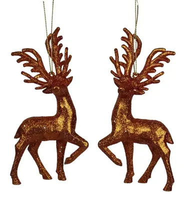 Kurt S. Adler kunststof kerstbal rendier 14cm roze  - afbeelding 5