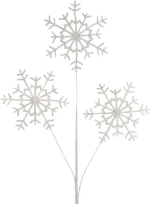 Kurt S. Adler kunststof kerstbal sneeuwvlok steker 77.5cm wit  - afbeelding 1