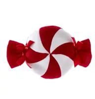 Kurt S. Adler kunststof kerstbal snoep 30cm rood, wit - afbeelding 1