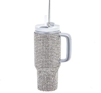 Kurt S. Adler kunststof kerstbal stanley cup 10cm zilver - afbeelding 1