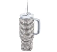 Kurt S. Adler kunststof kerstbal stanley cup 10cm zilver - afbeelding 1