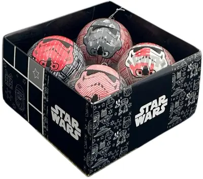 Kurt S. Adler kunststof kerstbal star wars 7.5cm multi 4 stuks - afbeelding 1