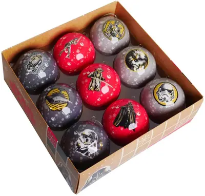 Kurt S. Adler kunststof kerstbal star wars 7.5cm multi 9 stuks - afbeelding 1