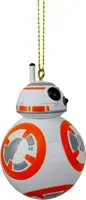 Kurt S. Adler kunststof kerstbal Star Wars BB-8 8cm wit, oranje - afbeelding 1