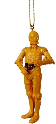 Kurt S. Adler kunststof kerstbal Star Wars C-3PO 8cm bruin - afbeelding 1