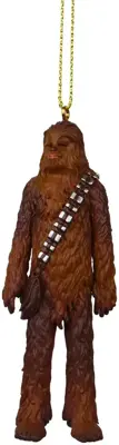 Kurt S. Adler kunststof kerstbal Star Wars Chewbacca 8cm bruin - afbeelding 1