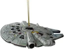 Kurt S. Adler kunststof kerstbal Star Wars Millennium Falcon 10cm grijs - afbeelding 1