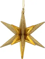Kurt S. Adler kunststof kerstbal ster 9.5cm goud - afbeelding 1