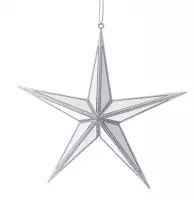 Kurt S. Adler kunststof kerstbal ster spiegel 28cm zilver - afbeelding 1