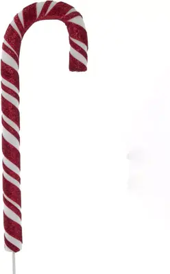Kurt S. Adler kunststof kerstbal zuurstok steker 73cm rood, wit - afbeelding 1