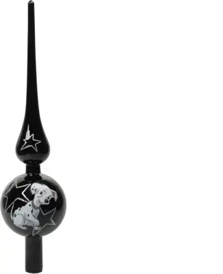 Kurt S. Adler piek glas disney dalmatier 30cm zwart - afbeelding 1