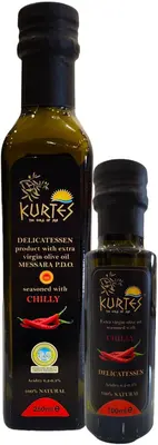 Kurtes fles delicatessen olijfolie chili 100 ml