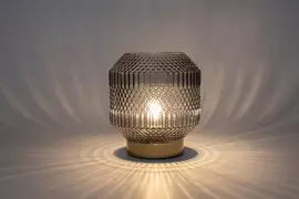Lamp glas d16h17cm grijs/goud kopen?