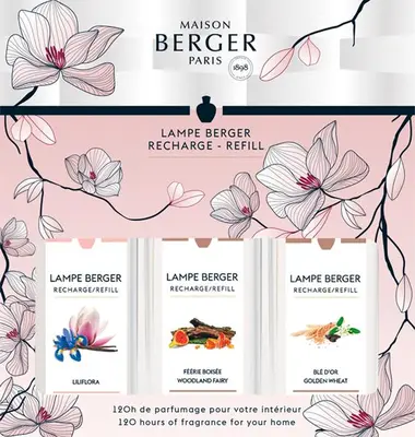 Lampe Berger triopack huisparfum bolero liliflora & woodland fairy & golden wheat 3x250 ml - afbeelding 1