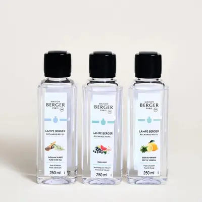 Lampe Berger triopack huisparfum estival pure white tea & fresh spirit & zest of verbena 3x250 ml - afbeelding 2