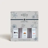 Lampe Berger triopack huisparfum rosalie vanilla magnificence & amber tobacco & exquisite sparkle 3x250 ml