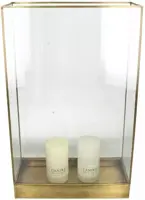 Lantaarn messing 34x15x55 cm goud - afbeelding 3