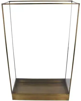 Lantaarn messing 34x15x55 cm goud - afbeelding 1