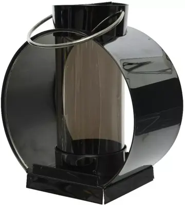 Lantaarn rvs 17,5x10x18 cm zwart