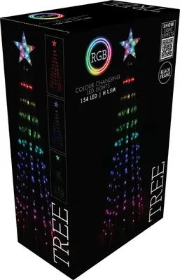 LED boom regenboog met 154 lampjes 150cm, multicolor - afbeelding 1