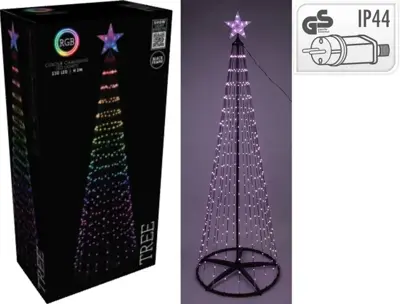 LED boom regenboog met 550 lampjes 300cm, multicolor - afbeelding 1