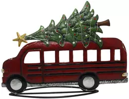 LED Bus met kerstboom 23,5 cm 20 lampjes - afbeelding 1
