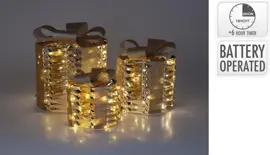 LED cadeau goud 17cm, S - afbeelding 1