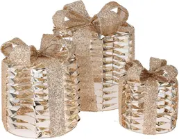 LED cadeau goud 30cm, L - afbeelding 2