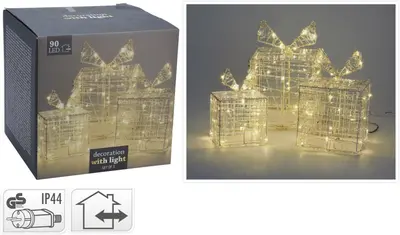 LED cadeaus set van 3 maten 90 lampjes - afbeelding 6
